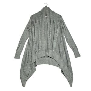 Cotton by Autumn Cashmere Chunky‎ Cable Knit Cardigan Sweater Gray Womens Medium